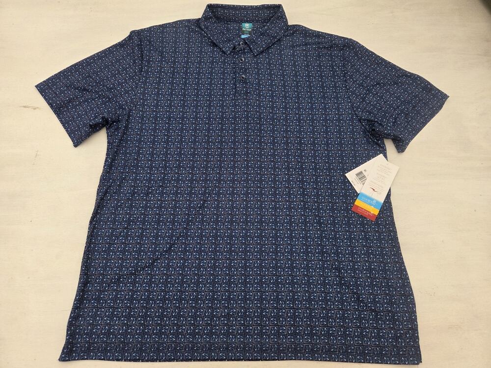 Pro Tour Polo Shirt Men's XXL Golf Coolplay Lightweight Short Sleeve EUC Fish